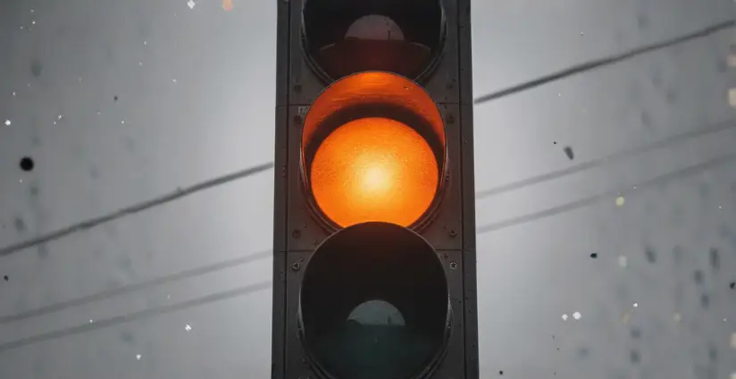 Stoplicht staat op oranje